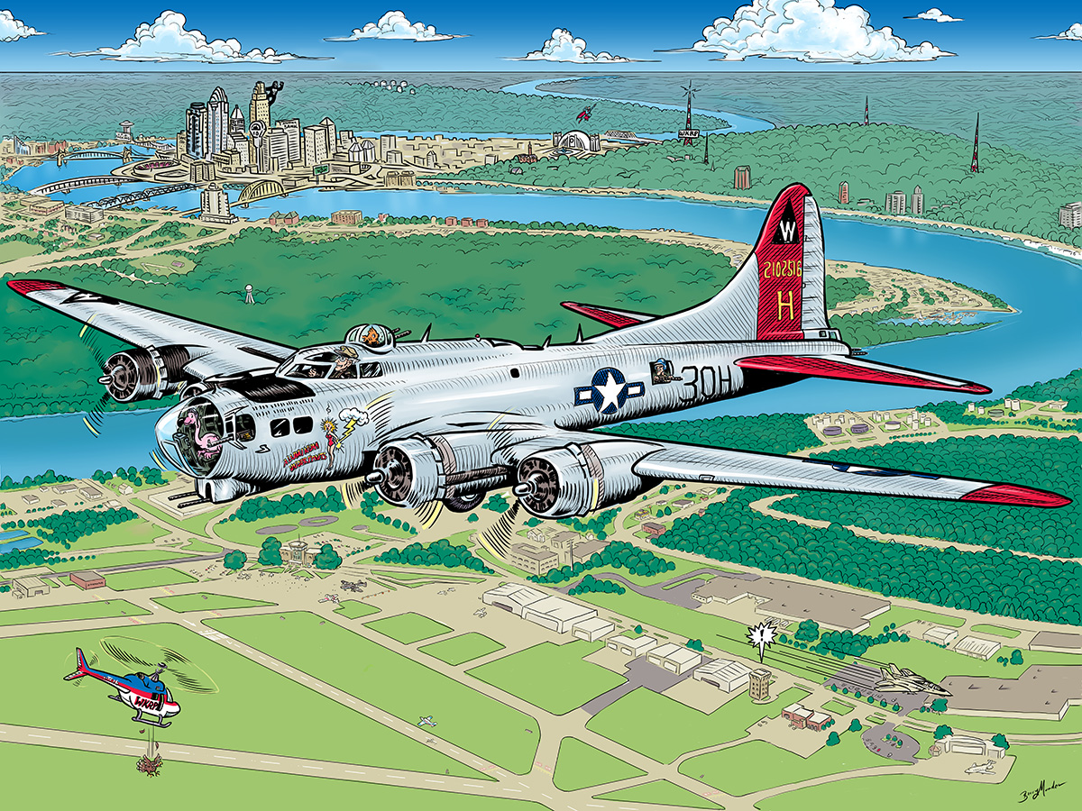 Cartoon of a B-17